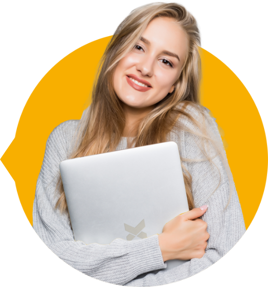 Werknemer met laptop